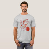 T-shirt Cherry Blossom Koi Carp Fish Japanese Sakura Graph (Devant entier)