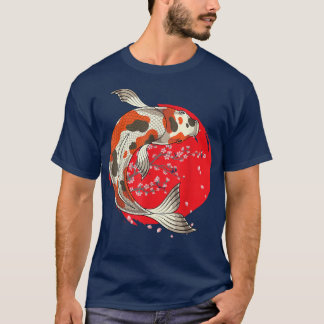 T-shirt Cherry Blossom Koi Poisson Nishikigoi Sakura Japon