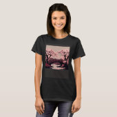 T-shirt Cherry Blossom River and Bridge Artwork Stunning G (Devant entier)