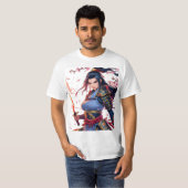 T-shirt Cherry Blossom Samurai Katana Guerrier Anime 🌸 ⚔️ (Devant entier)