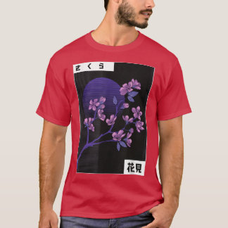 T-shirt Cherry Blossom Vaporwave Cool Fun Retro Cartoon 80