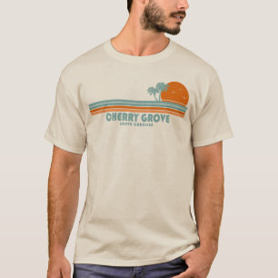 T-shirt Cherry Grove Beach Caroline du Sud Sun Palm Trees