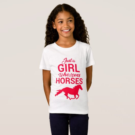 T-Shirt Cherry Red Juste Une Fille Qui Aime Les Chevaux T- (Devant entier)