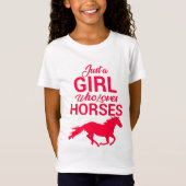 T-Shirt Cherry Red Juste Une Fille Qui Aime Les Chevaux T- (Devant)