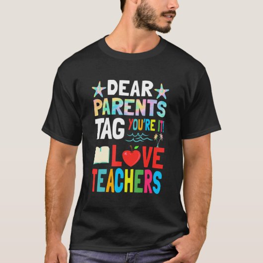 T-shirt Chers parents Étiquette Vous êtes ça l'amour Ensei (Devant)