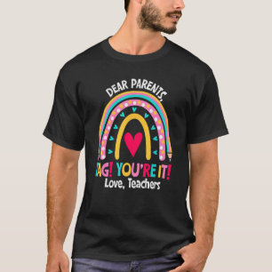 T-shirt Chers parents Étiquette Vous êtes ça l'amour Ensei