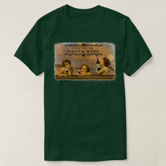 T-shirt Cherubs Funny Wine Renaissance Art (Design devant)