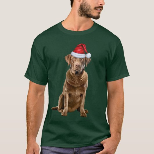 T-shirt Chesapeake Bay Retriever Drôle chien de Noël (Devant)