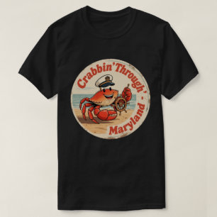 T-shirt Chesapeake Charme_ Crabe du Maryland Capitaine Vin
