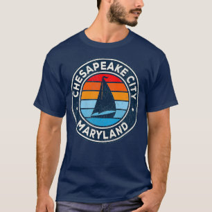 T-shirt Chesapeake City Maryland Md Voilier Vintage Rétro