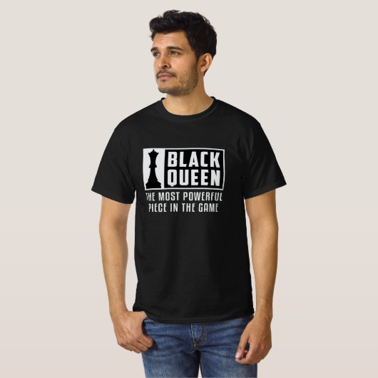 T-shirt Chess Black Queen Chess Board Checkmate Board Cade (Devant entier)