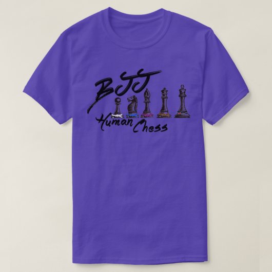T-shirt Chess humain Jiu Jitsu Noir (Design devant)