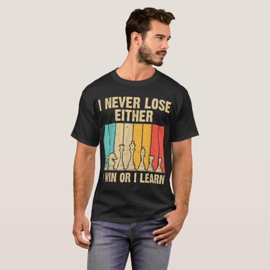 T-shirt Chess Mindset Quote Retro Design (Devant entier)