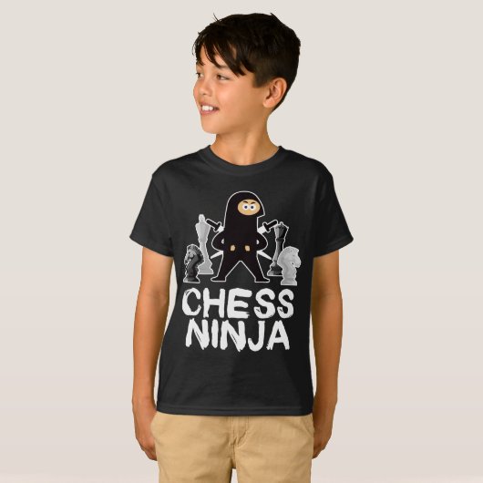 T-shirt Chess Ninja Geek Board Jeu Master Checkmate (Devant entier)