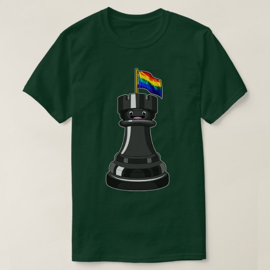 T-shirt Chess Piece Rook Rainbow Chess (Design devant)
