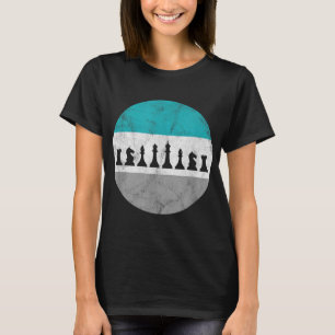 T-shirt Chess Pièces Retro Cadeau Pour Hommes Femmes Garço