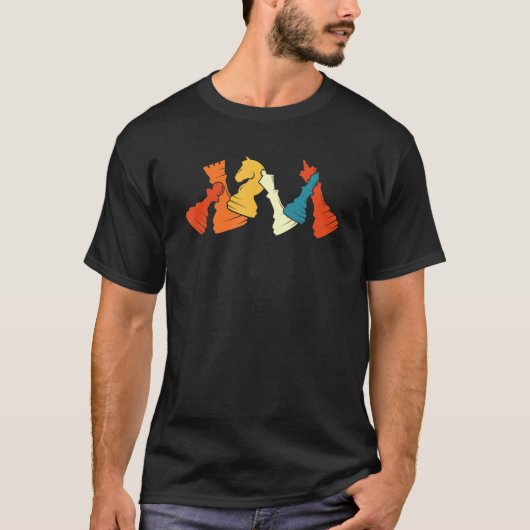 T-shirt Chess Retro Graphic Chess Player Checkmate Board G (Devant)