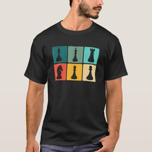 T-shirt Chess Retro Graphic Chess Player Checkmate Board G (Devant)