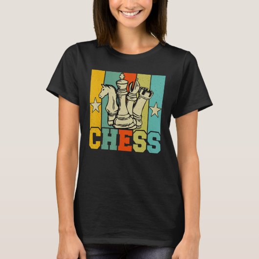 T-shirt Chess Retro Graphic Chess Player Checkmate Board G (Devant)
