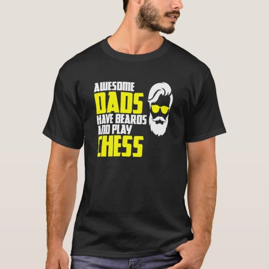 T-shirt Chess saying beard bearer fathers day chess player (Devant)