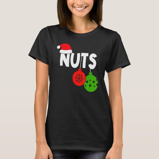 T-shirt Chest Nuts Christmas Funny Matching Couple Chestnu (Devant)
