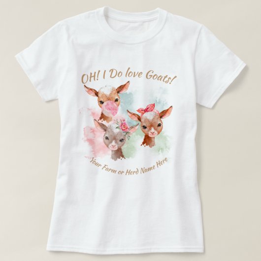 T-shirt CHÈTES | VOTRE TEXTE Chèvres adorables Boho (Design devant)