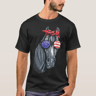 T-shirt Cheval 4 juillet Chemise Femmes Cheval Graphique A