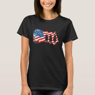 T-shirt Cheval à cheval sur le drapeau américain en détres