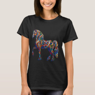 T-shirt Cheval à motifs colorés - imprimé élégant