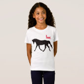 T-Shirt Cheval, amour et coeurs (Devant entier)