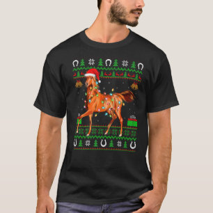 T-shirt Cheval Amoureux des animaux Noël Lumières Horse la