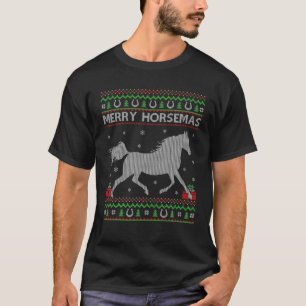 T-shirt Cheval Amoureux des animaux Xmas Joyeux Horsemas C