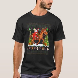 T-shirt Cheval Amoureux Drôle Vilain Père Noël équitation 