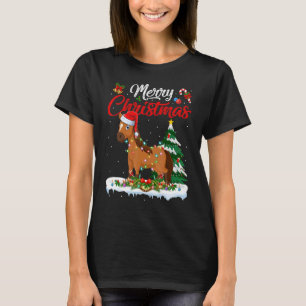 T-shirt Cheval Animal Lumières Sapin de Noël Père Noël Ch