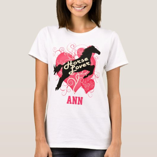 T-shirt Cheval Ann personnalisée par amant (Devant)