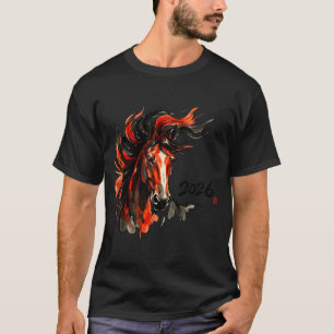 T-shirt Cheval année nouvelle chinoise 2026 œuvre d'art
