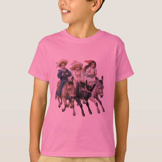 T-shirt Cheval antique poney enfants art (Devant)
