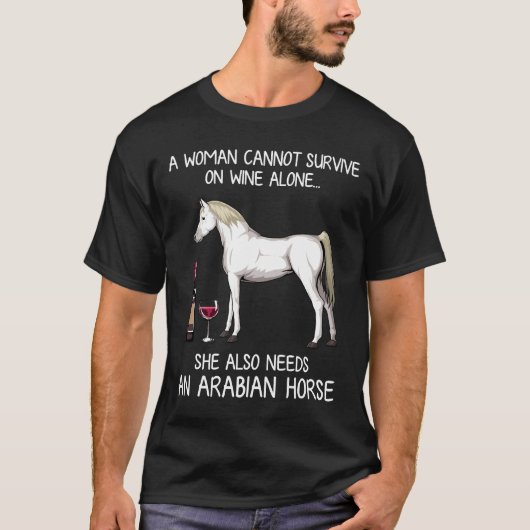 T-shirt Cheval Arabe Et Cheval De Vin Aménagé (Devant)