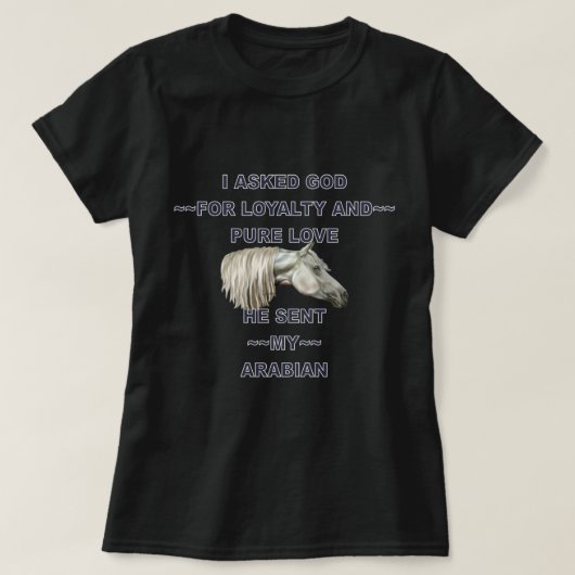 T-shirt Cheval arabe gris (Design devant)