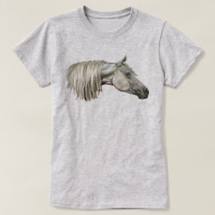 T-shirt Cheval arabe gris - Art équestre élégant
