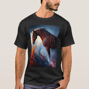 T-shirt Cheval arabe prismatique élégant numérique