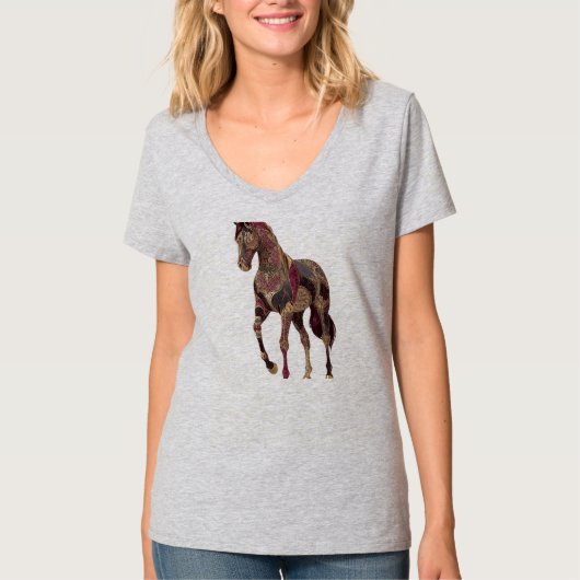 T-shirt Cheval arabe royal orné (Devant)