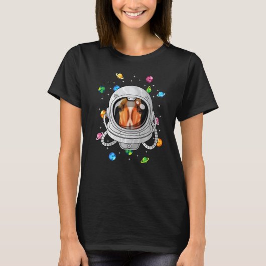 T-shirt Cheval Astronaute Animal Profond Dans L'espace Cos (Devant)