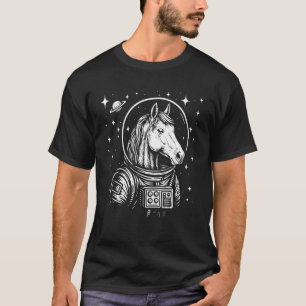T-shirt Cheval astronaute espace galaxie ferme animal