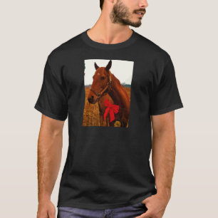 T-shirt Cheval avec Bow rouge