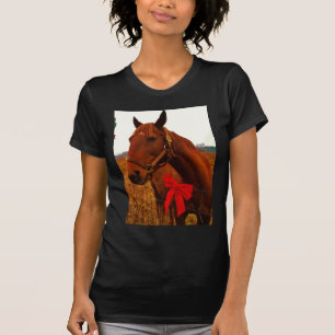 T-shirt Cheval avec Bow rouge