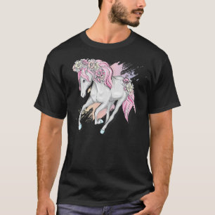 T-shirt Cheval avec Fleurs Vêtements Pour Chevaux Animaux