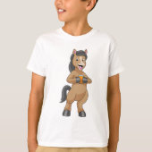 T-shirt Cheval avec Mug de jus d'orange (Devant)