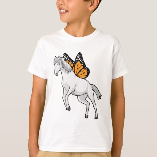 T-shirt Cheval avec papillon (Devant)