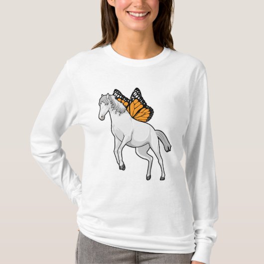 T-shirt Cheval avec papillon (Devant)